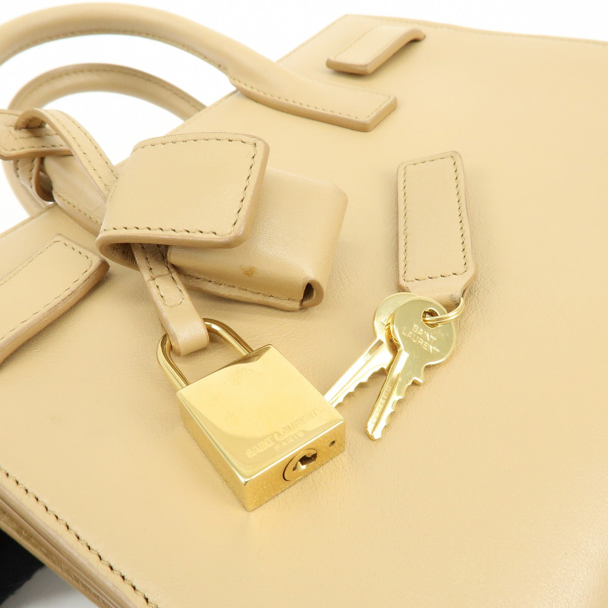 Saint Laurent Sac de Jour Leather, Beige, Leather, Handbag