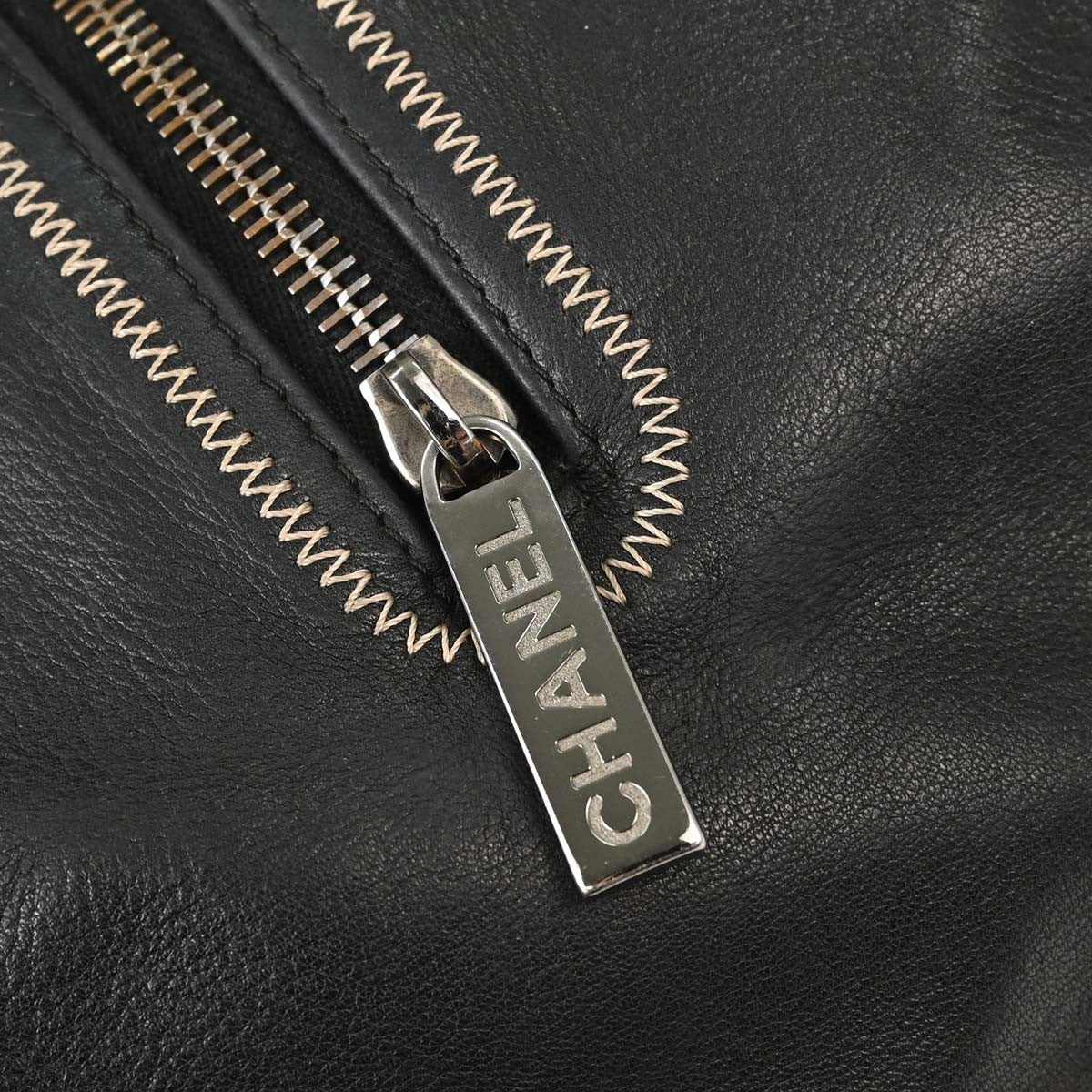 Chanel Vintage Bowler Lambskin, Black, Leather, Handbag