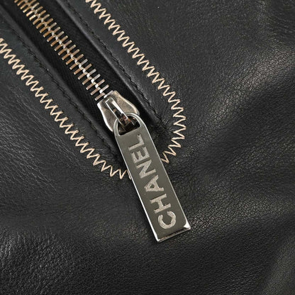 Chanel Vintage Bowler Lambskin, Black, Leather, Handbag