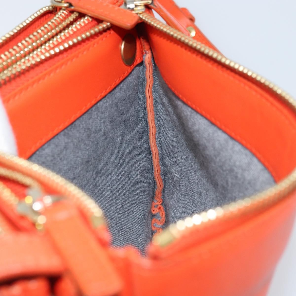 Celine Trio Leather, Orange, Leather, Shoulder Bag