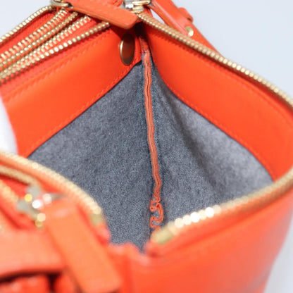 Celine Trio Leather, Orange, Leather, Shoulder Bag