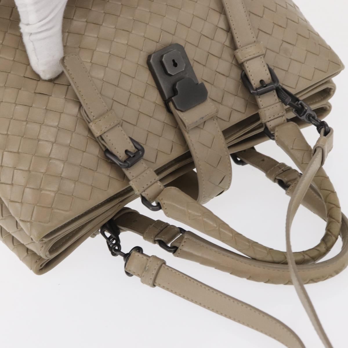 Bottega Veneta Roma Intrecciato Nappa, Gray, Leather, Handbag