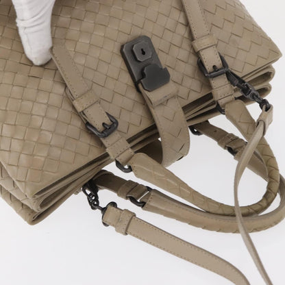 Bottega Veneta Roma Intrecciato Nappa, Gray, Leather, Handbag