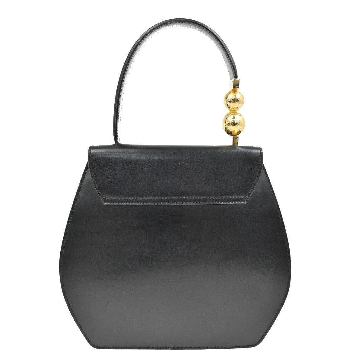 Celine Vintage Leather, Black, Leather, Shoulder Bag
