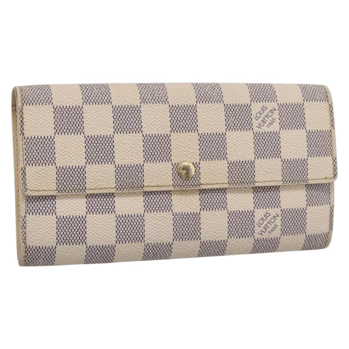 Louis Vuitton Sarah Damier, White, Canvas, Wallet