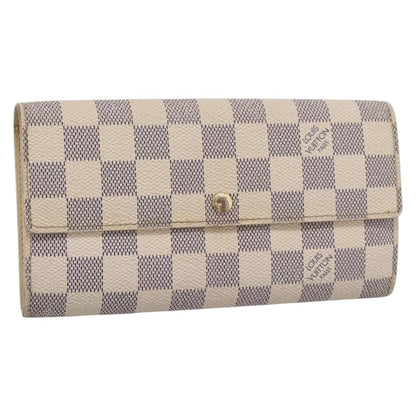 Louis Vuitton Sarah Damier, White, Canvas, Wallet