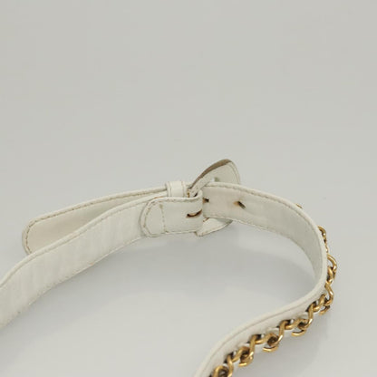 Chanel Cc, White, Leather, shoulder