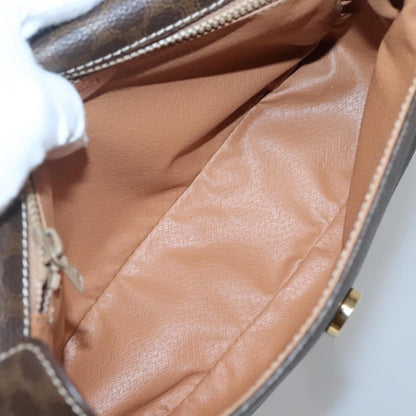 Celine Vintage Macadam Canvas and Leather, Brown, Canvas, Shoulder Bag