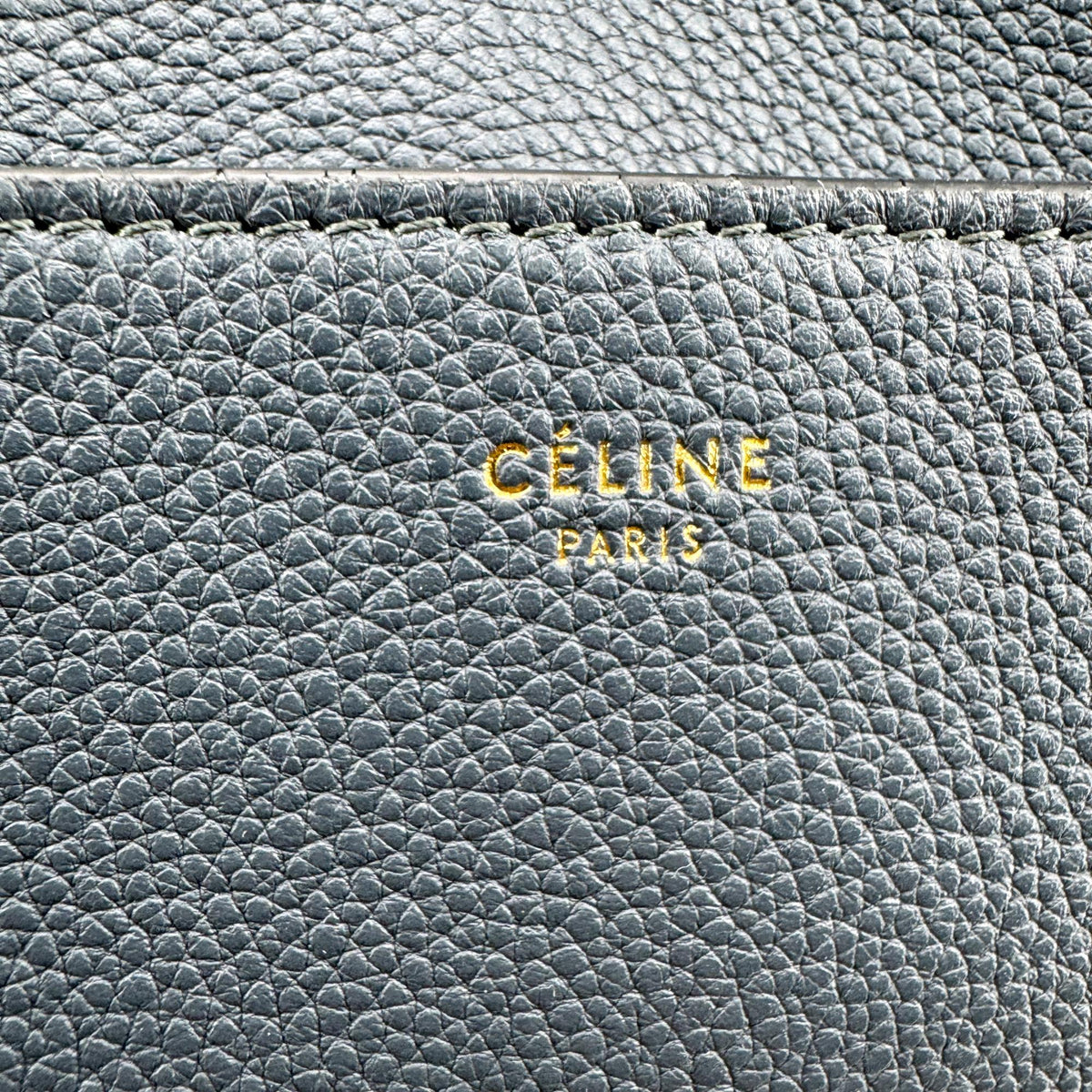 Celine Sangle Seau Calfskin, Navy, Leather, Handbag