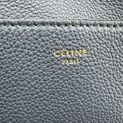 Celine Sangle Seau Calfskin, Navy, Leather, Handbag