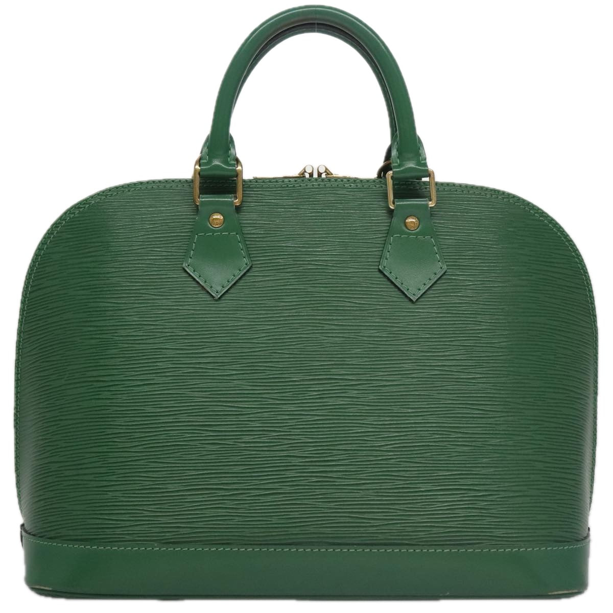 Louis Vuitton Alma, Green, Leather, handbag