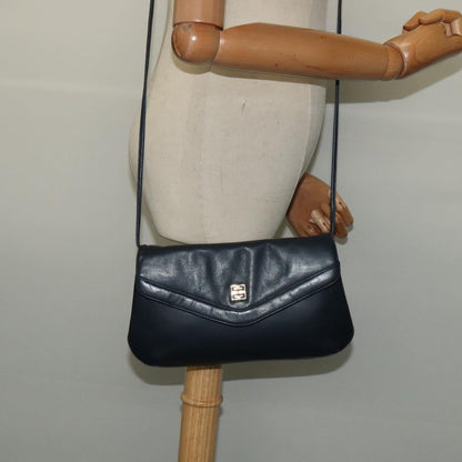 Givenchy Vintage 4G Leather, Navy, Leather, Shoulder Bag