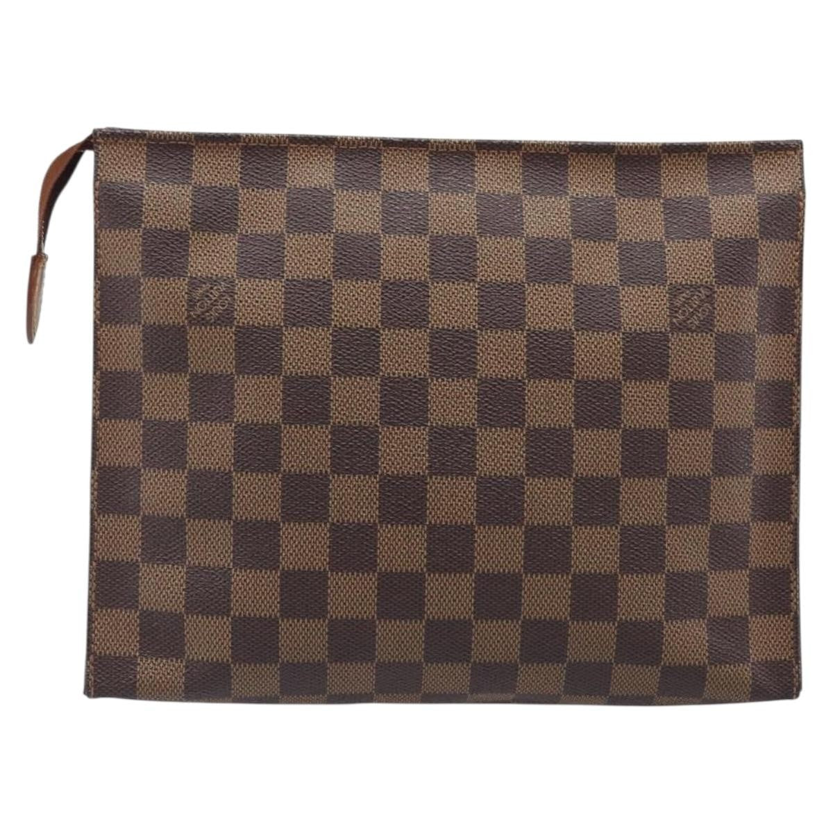 Louis Vuitton Toiletry Pouch Damier, Brown, Canvas, Clutch