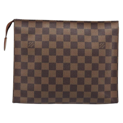 Louis Vuitton Toiletry Pouch Damier, Brown, Canvas, Clutch
