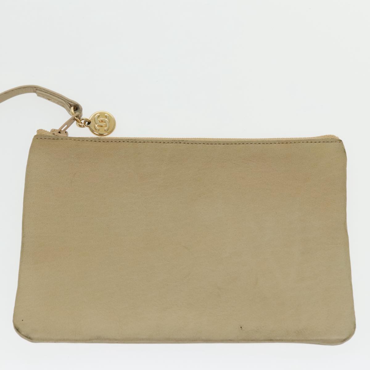 Chanel Cc, Beige, Calfskin, shoulder