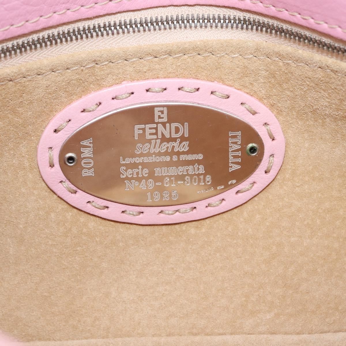 Fendi Selleria Baguette Leather, Pink, Leather, Handbag