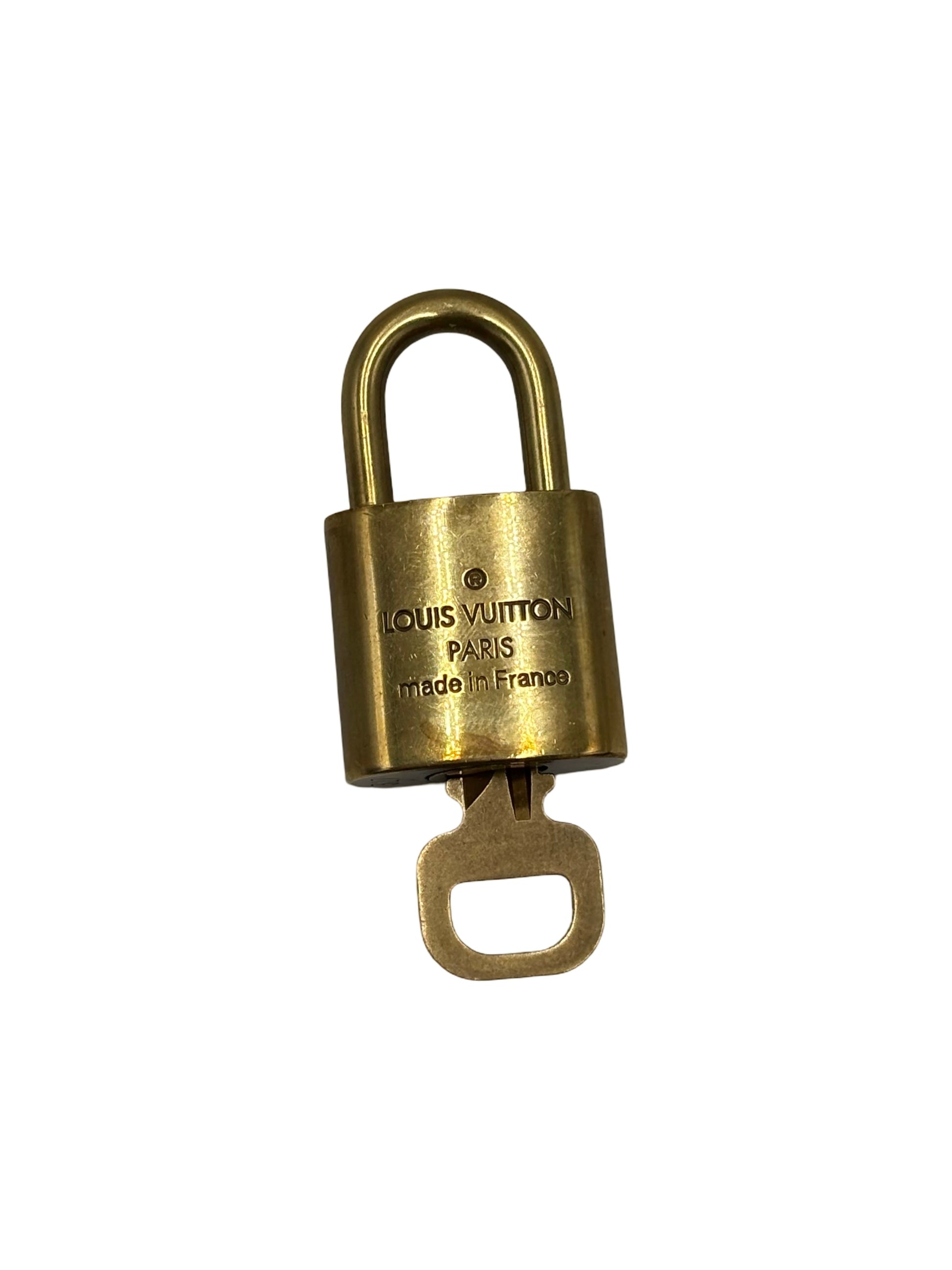 Louis Vuitton Padlock and Key Logo Metal, Gold, Metal, Charm