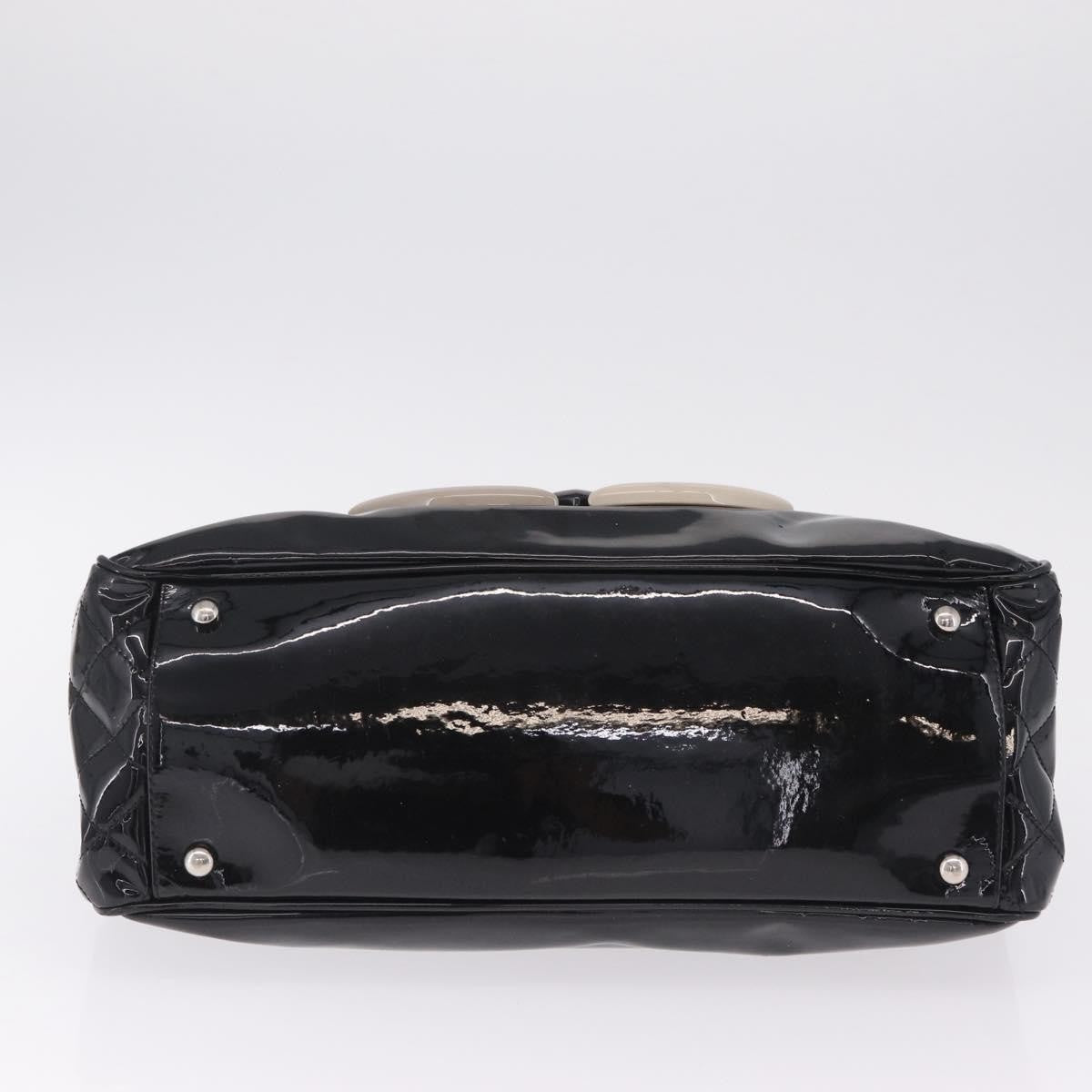 Chanel Lipstick Open Patent Vinyl, Black, Patent Leather, Tote Bag