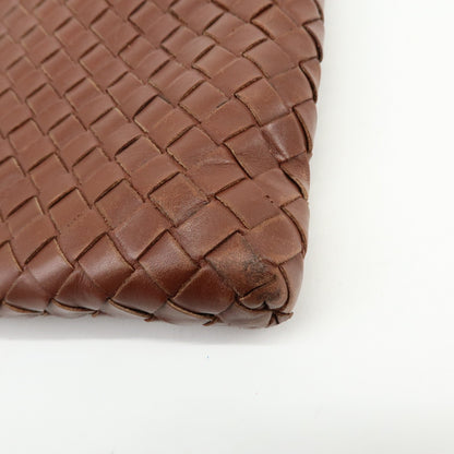 Bottega Veneta Flat Messenger Intrecciato Nappa, Brown, Leather, Handbag