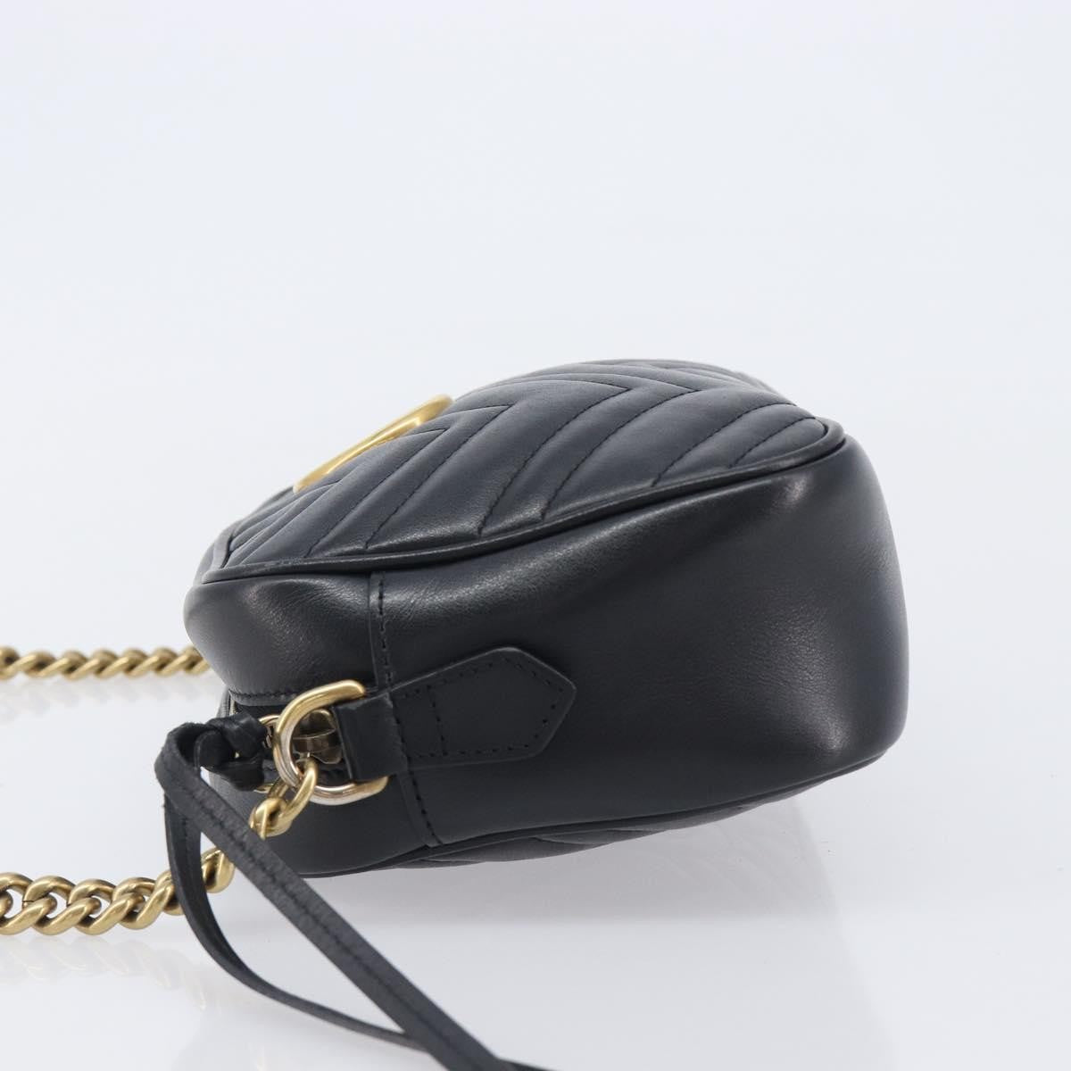 Gucci GG Marmont Matelasse Leather, Black, Leather, Shoulder Bag