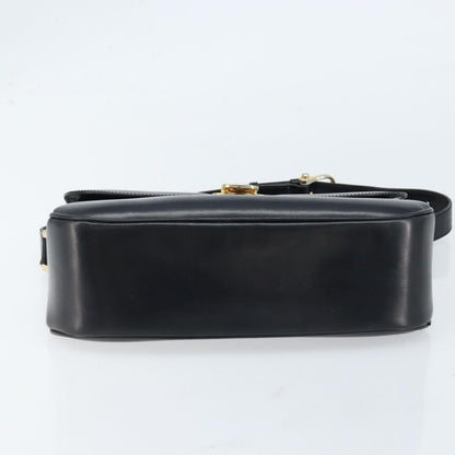 Celine Shoulder Leather, Black, Leather, Shoulder Bag