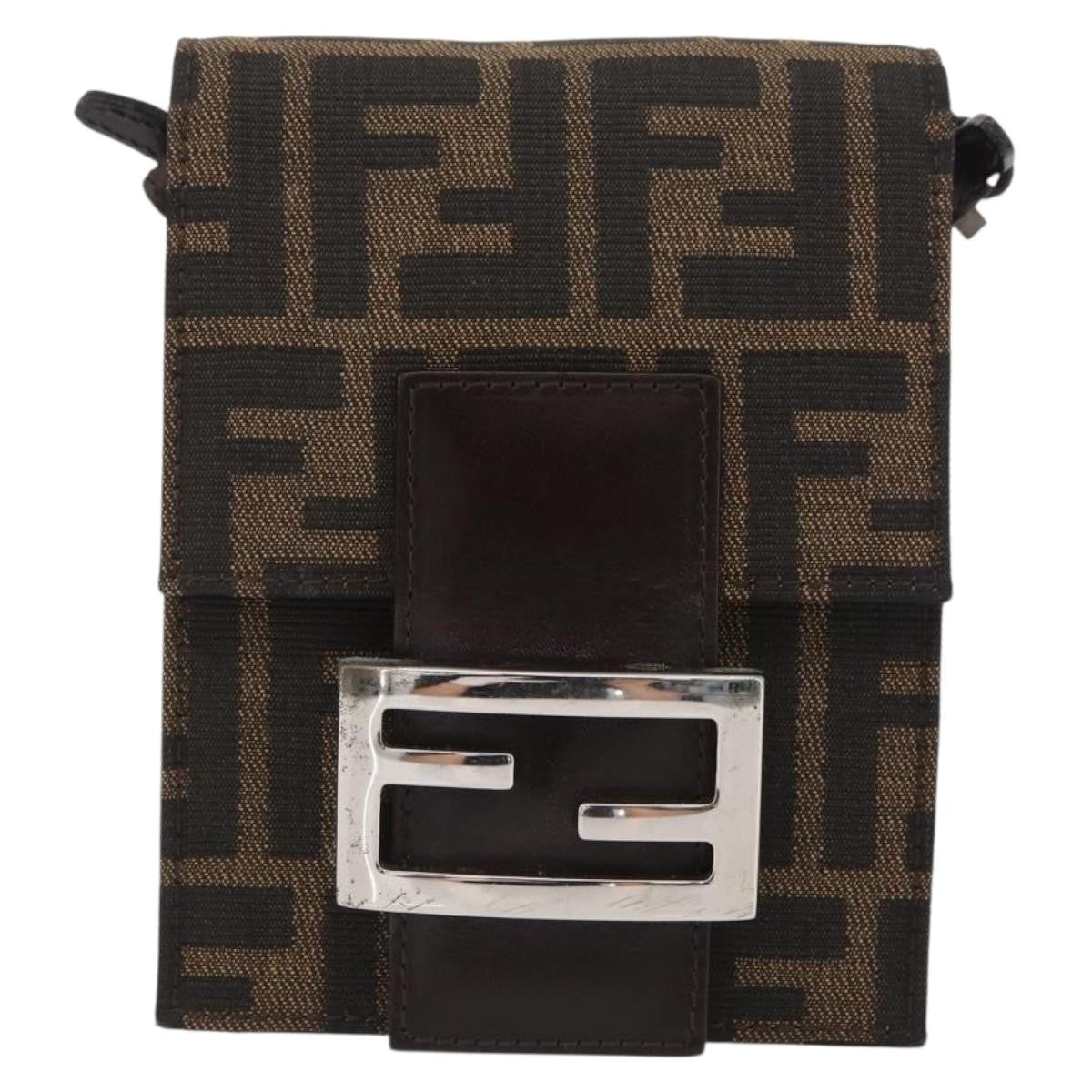 Fendi Baguette Zucca Canvas, Brown, Canvas, Handbag