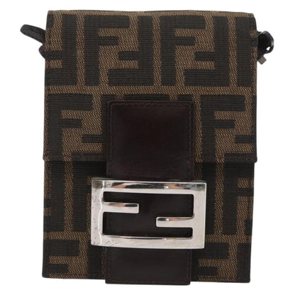 Fendi Baguette Zucca Canvas, Brown, Canvas, Handbag