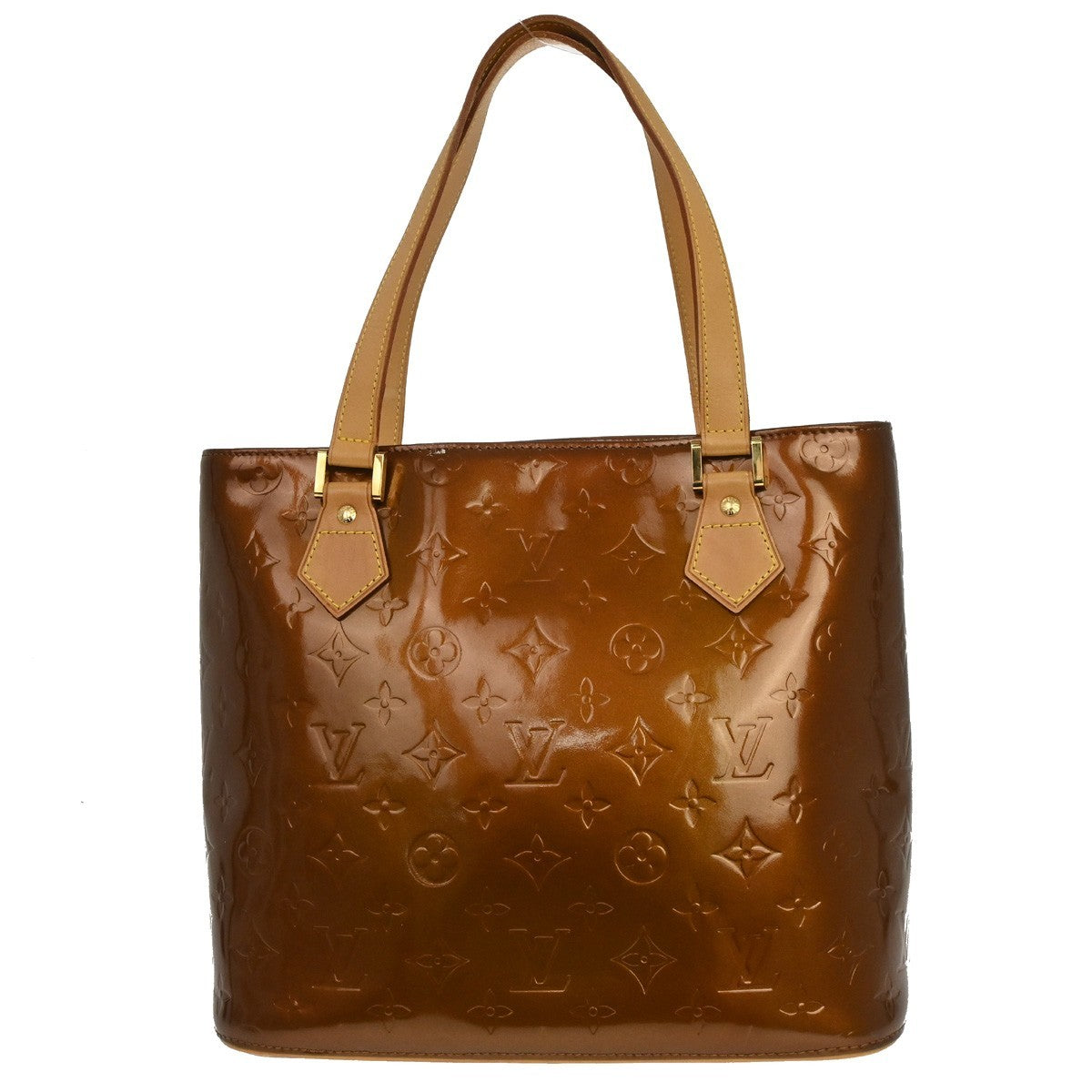 Louis Vuitton Houston Monogram Vernis, Brown, Patent Leather, Tote Bag