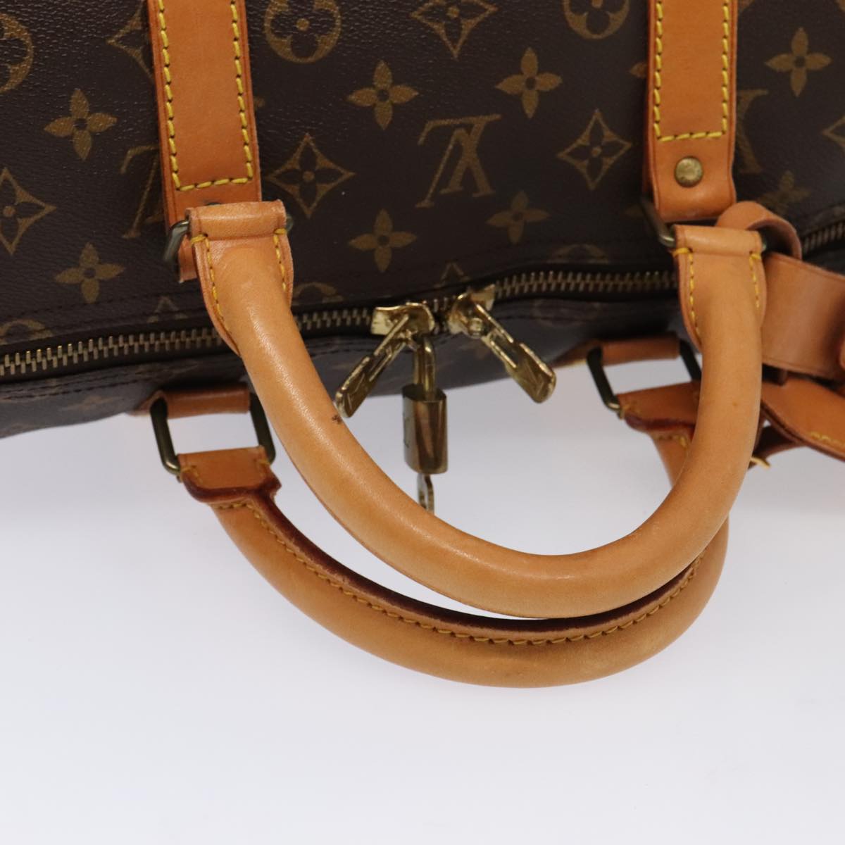 Louis Vuitton Keepall 55, Brown, Canvas, travel