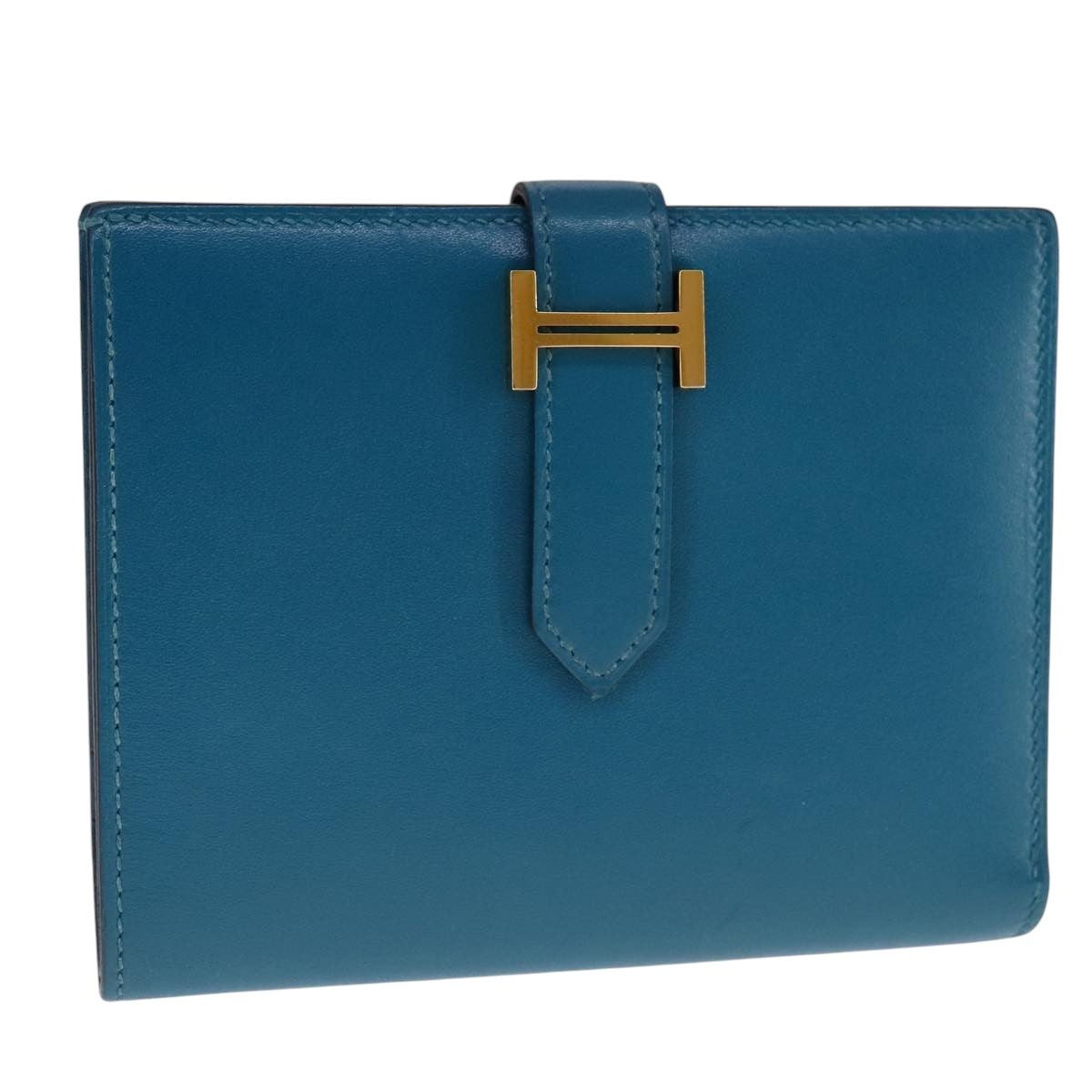 Hermès Béarn, Blue, Leather, wallet