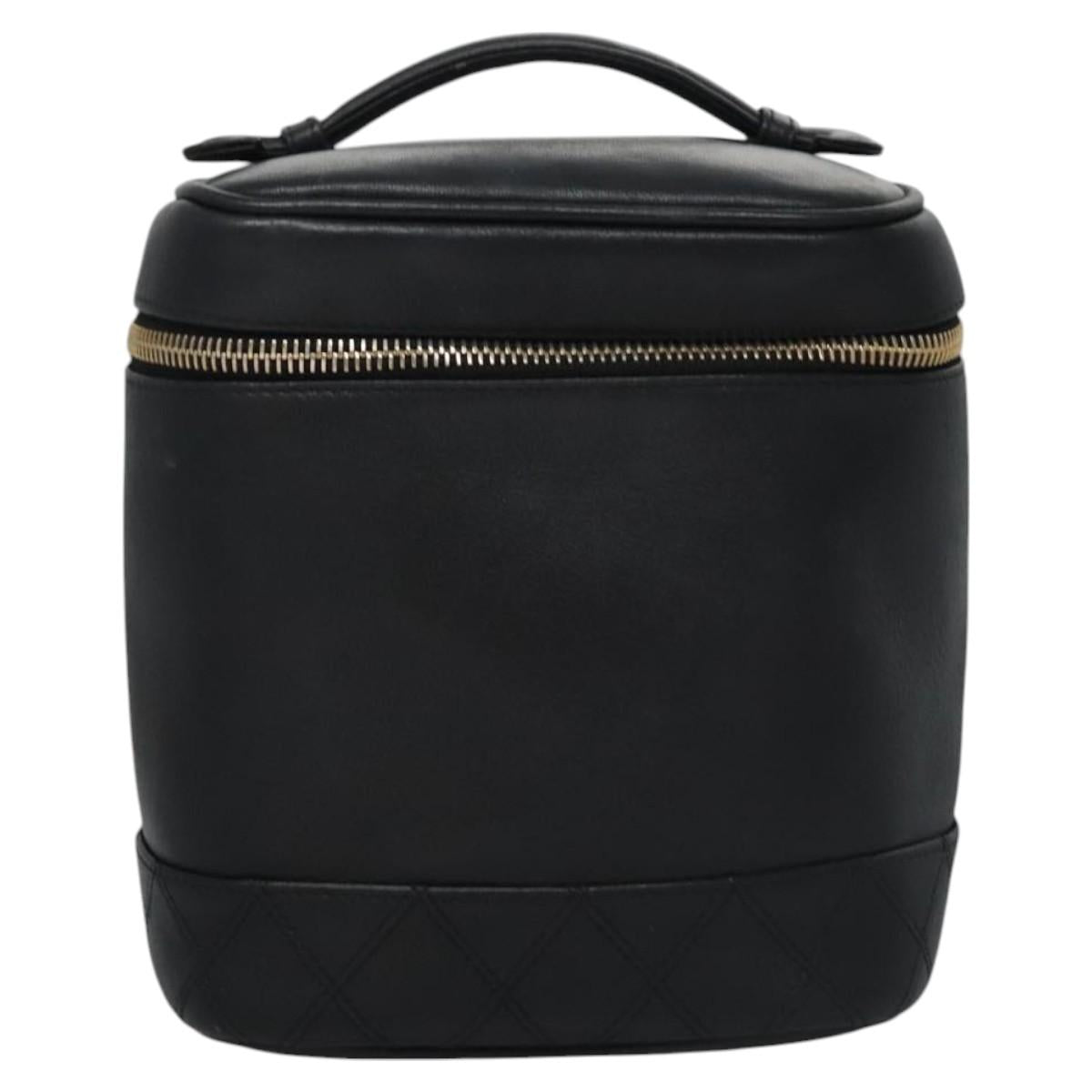 Chanel Vanity, Black, Leather, clutch