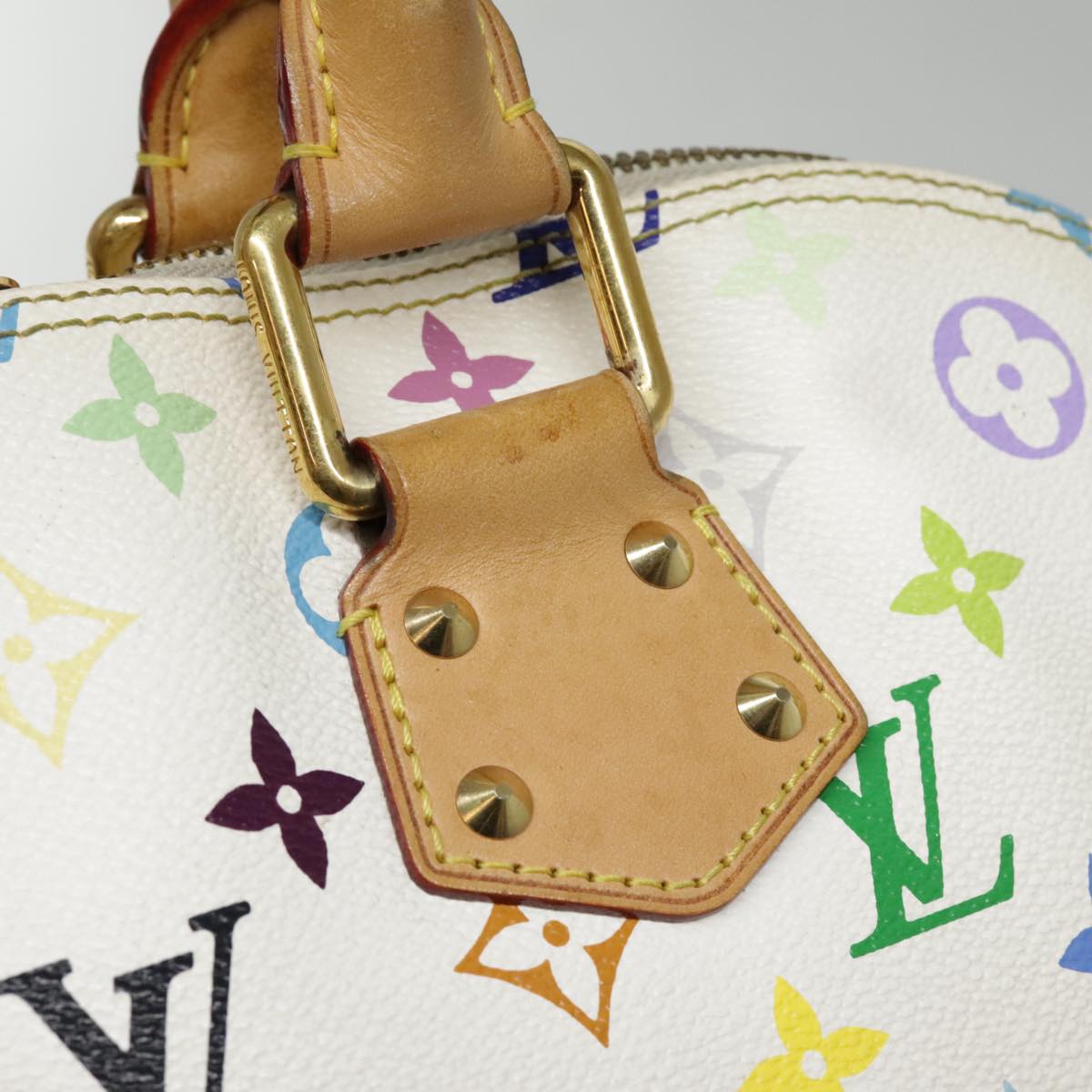 Louis Vuitton Alma, White, Canvas, handbag