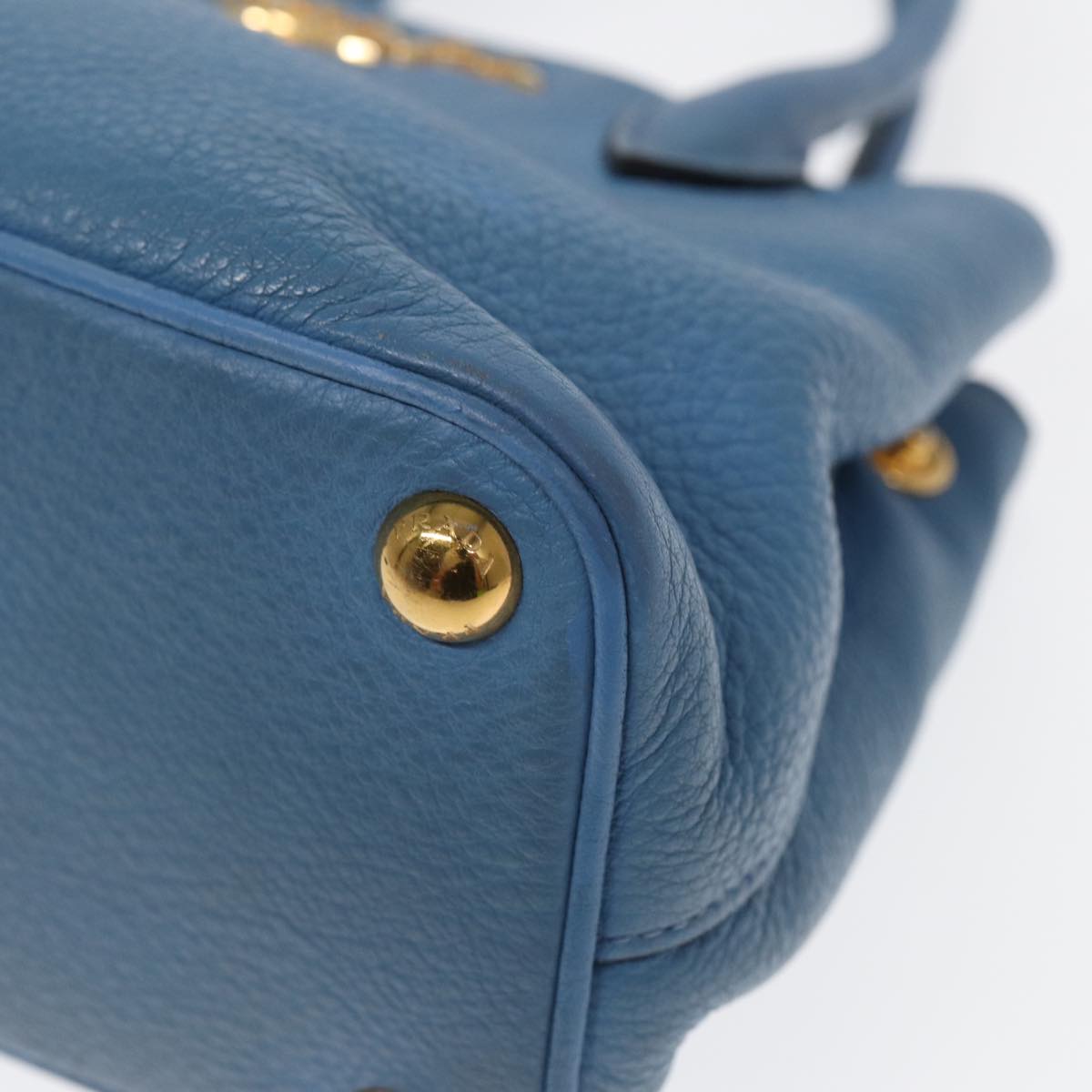 Prada Saffiano, Blue, Leather, handbag