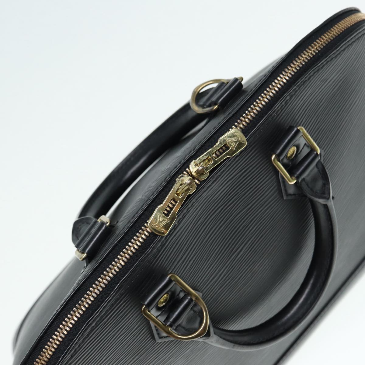 Louis Vuitton Alma, Black, Leather, handbag