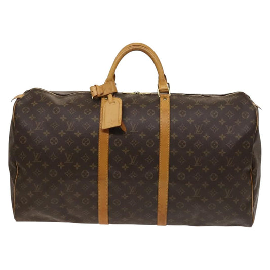 Louis Vuitton Keepall 60, Brown, Canvas, travel