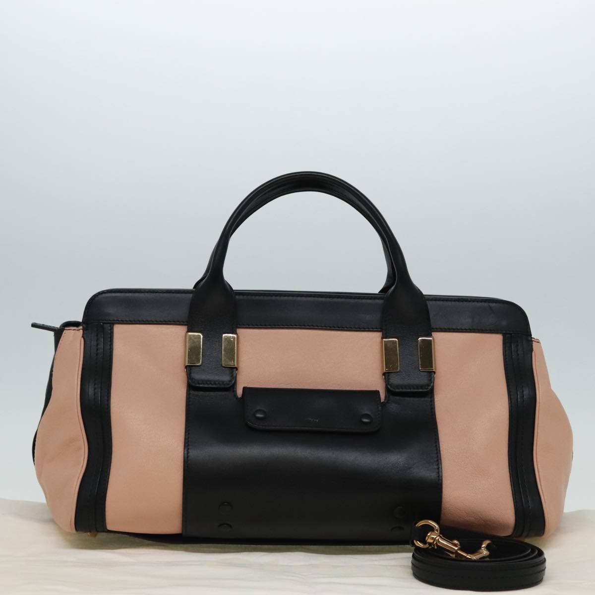 Chloé Alice, Black, Leather, handbag