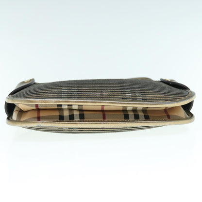 Burberry Lollard Shoulder Bag Haymarket Canvas with Leather, GOLD, LEATHER, Shoulder bag