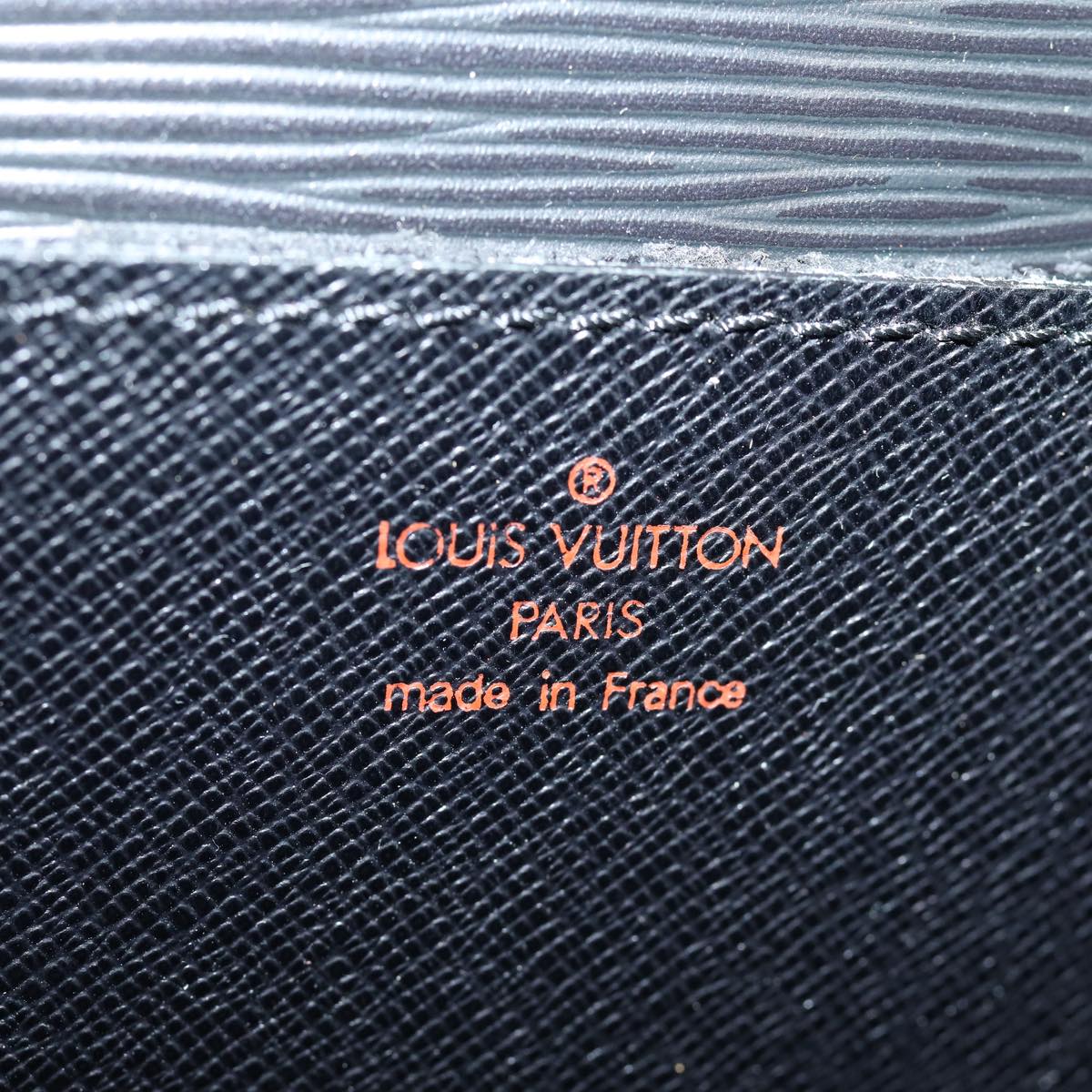 Louis Vuitton Porte Documents, Black, Leather, briefcase