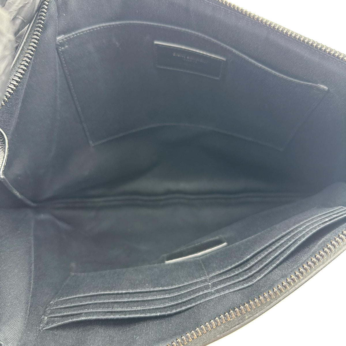 Saint Laurent Zipped Document Holder Leather, Black, Leather, Briefcase