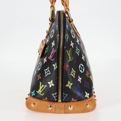 Louis Vuitton Alma, Black, Canvas, handbag