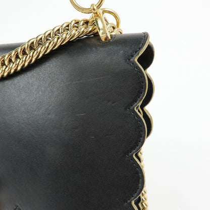 Fendi Kan I Leather, Black, Leather, Shoulder Bag