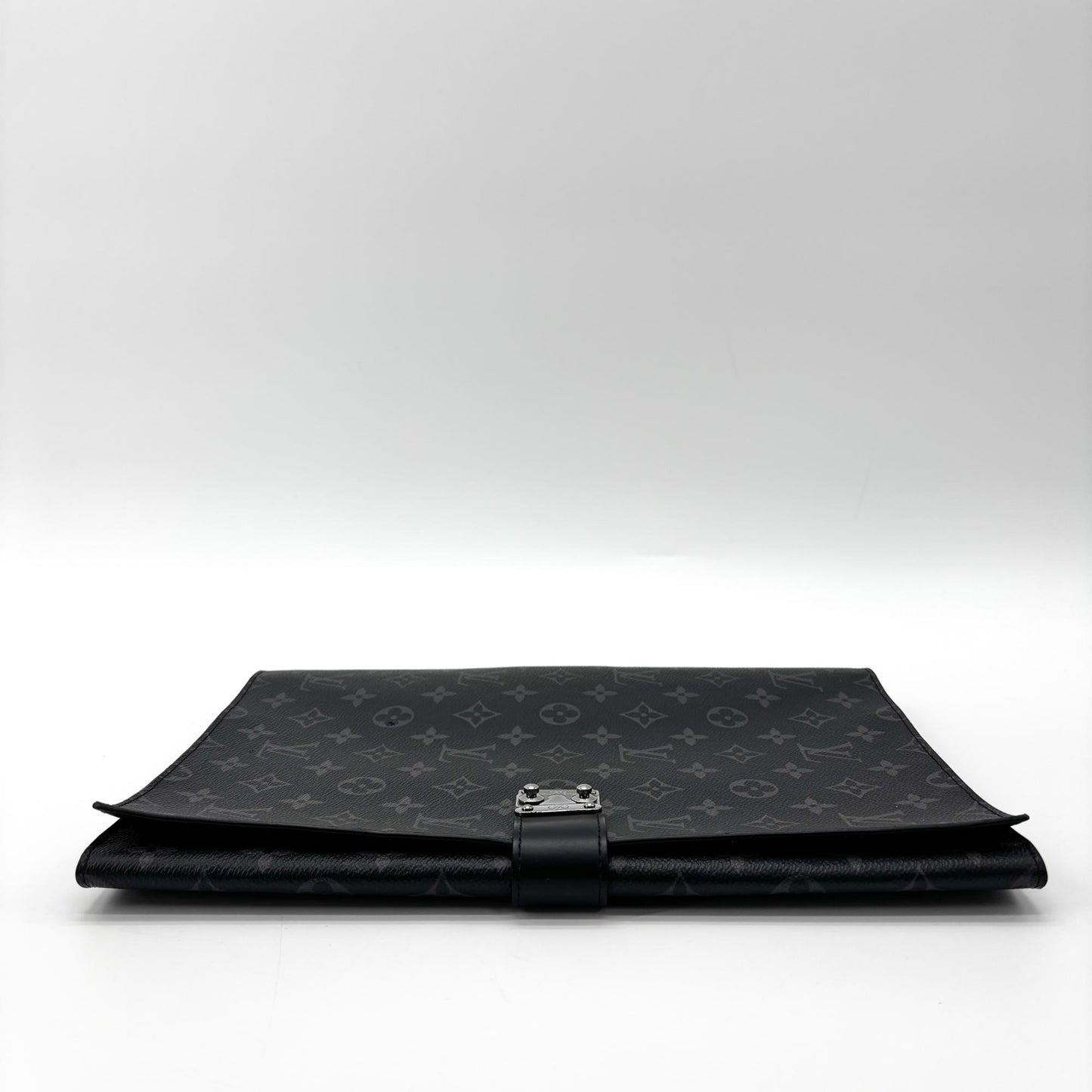 Louis Vuitton Lockme Pouch Leather, Black, Canvas, Clutch