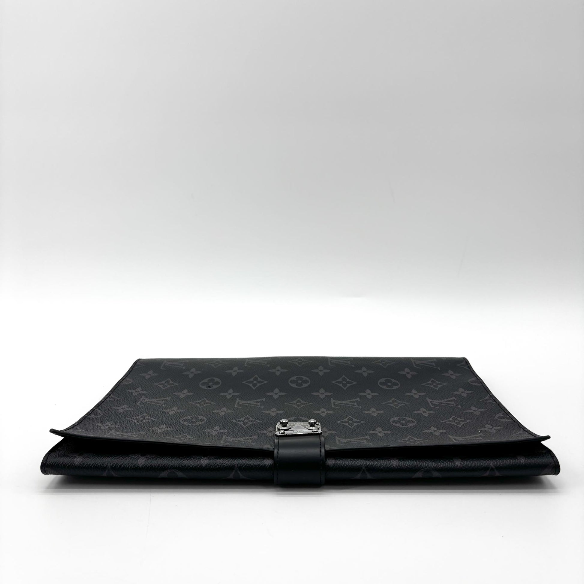 Louis Vuitton Lockme Pouch Leather, Black, Canvas, Clutch