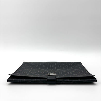 Louis Vuitton Lockme Pouch Leather, Black, Canvas, Clutch