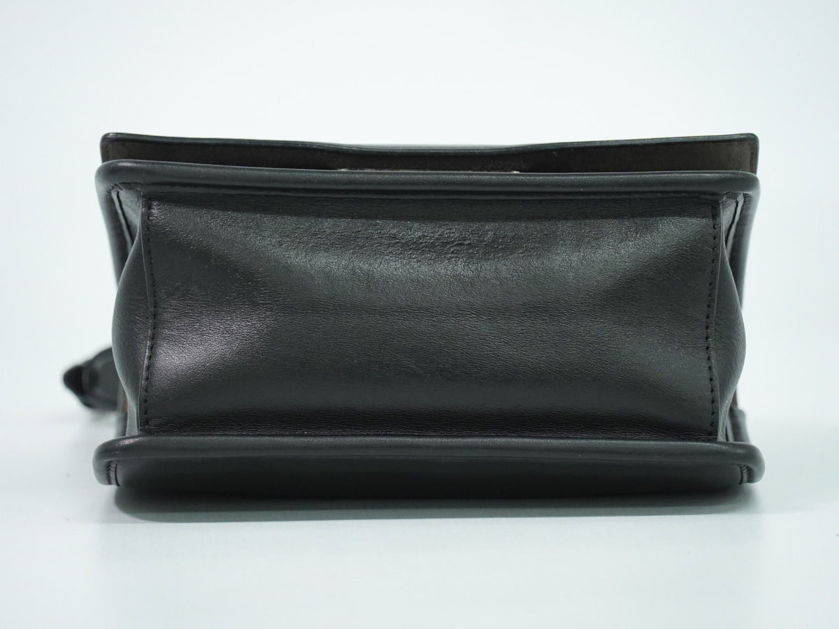 Fendi Kan I F Leather, Black, Leather, Shoulder Bag