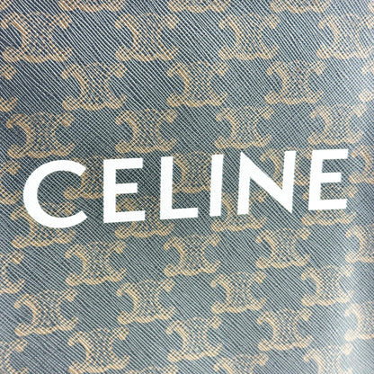Celine Vertical Cabas Triomphe Coated Canvas, Black, Canvas, Tote Bag