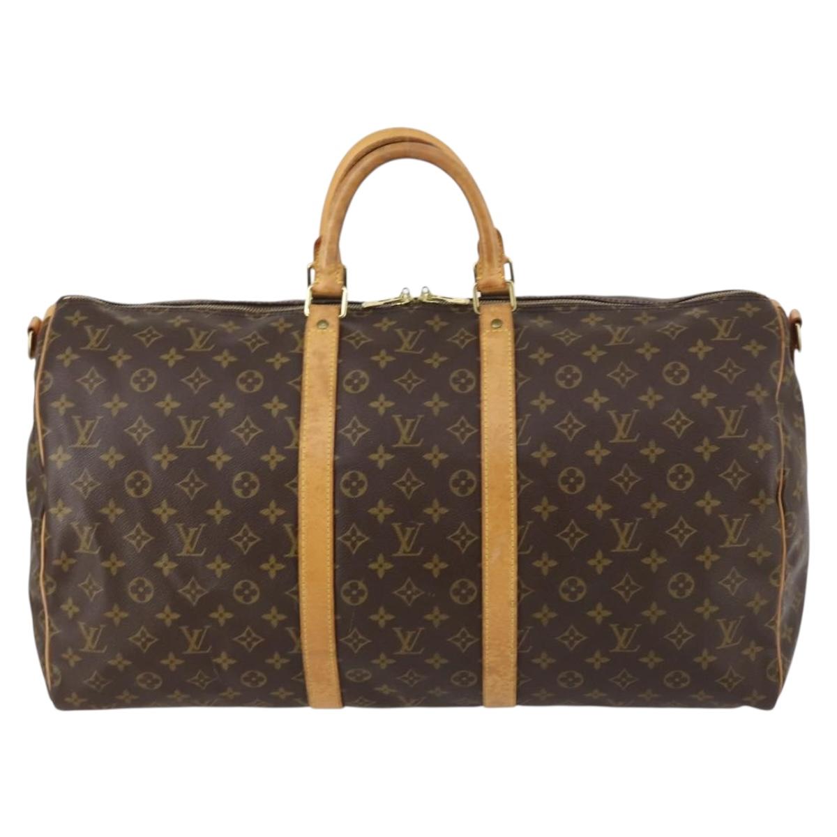 Louis Vuitton Keepall Bag Monogram Canvas, BROWN, CANVAS, Travel bag