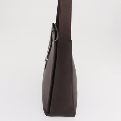 Salvatore Ferragamo Gancini Leather, Brown, Leather, Shoulder Bag