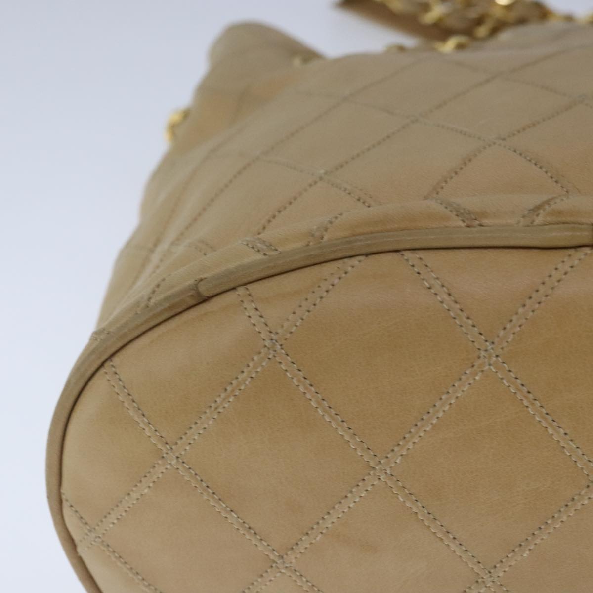 Chanel Cc, Beige, Calfskin, shoulder