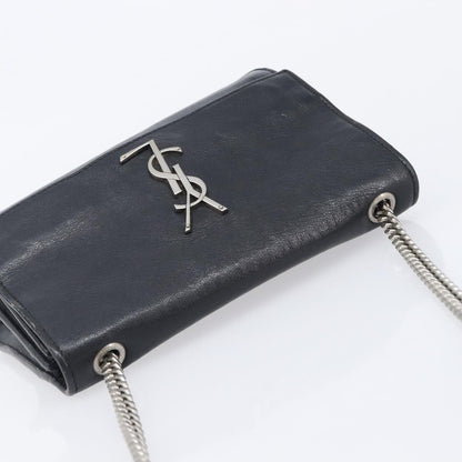 Saint Laurent Kate Box Leather, Black, Leather, Handbag